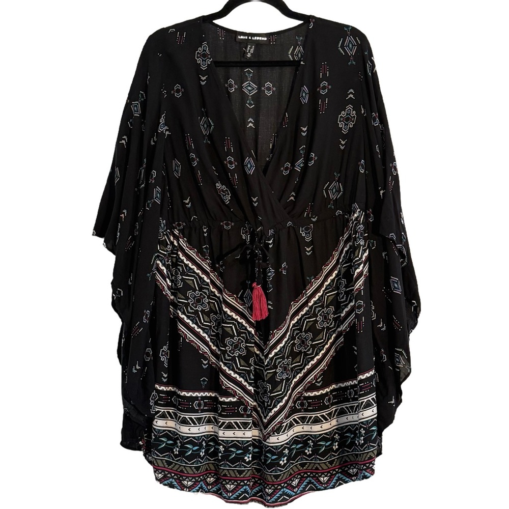 🌼 Love & Legend Black Boho Top Tunic 2X